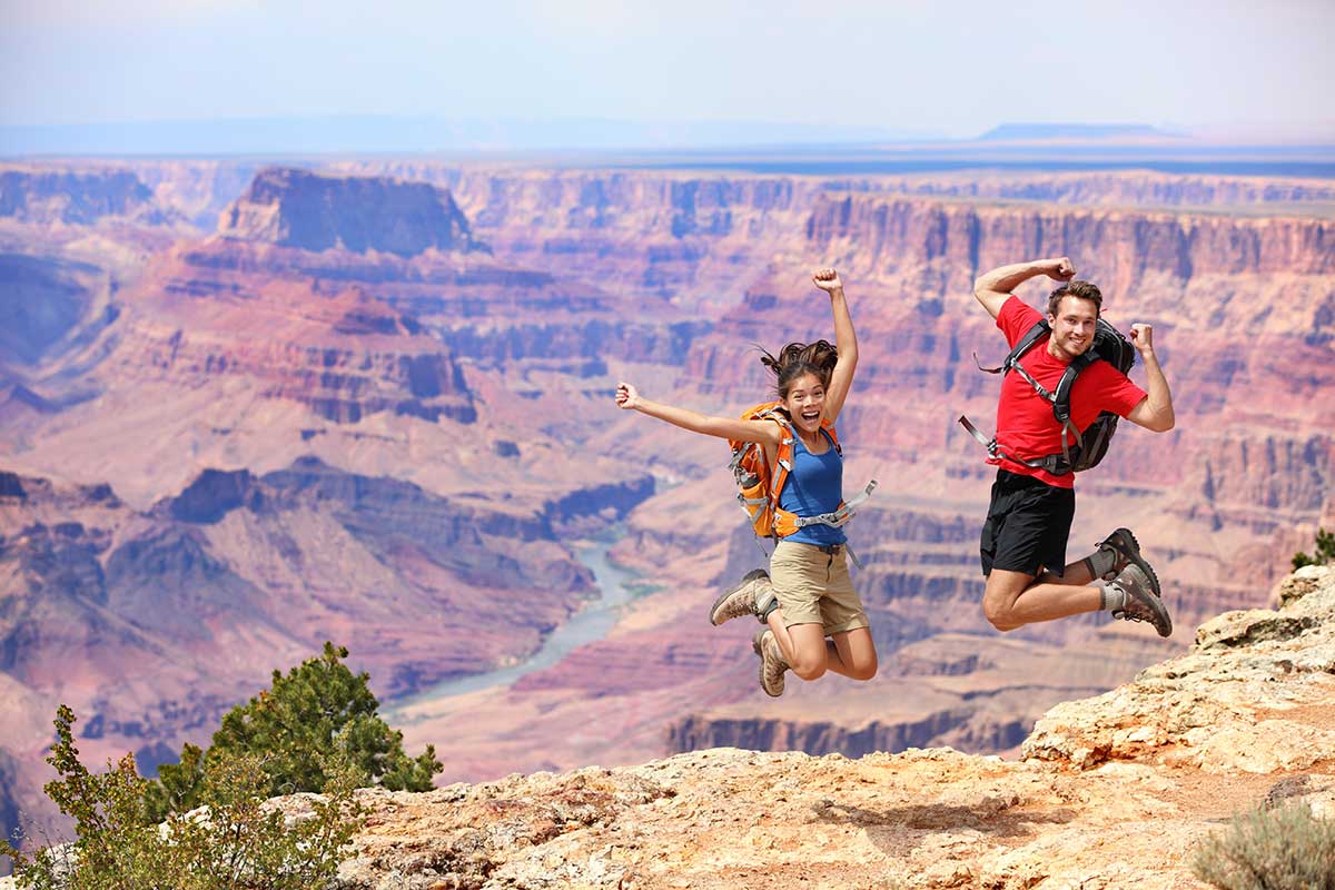 Happy people in Grand Canyon